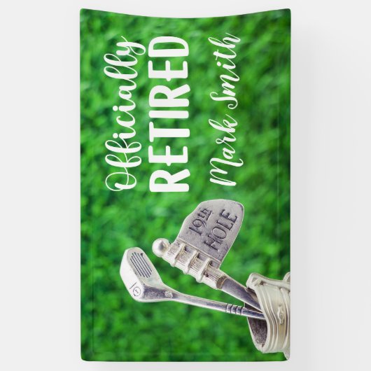 ゴルフ退職 横断幕 (縦)