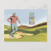ゴルフ週末放送ゴルフとビール ポストカード (正面)