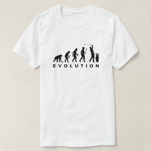 ゴルフ進化おもしろTシャツゴルファーのユーモア Tシャツ (デザイン正面)