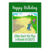 ゴルフ遊しよう。ハッピーバースデーおもしろいゴルファー (正面)