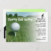 ゴルフ遠出の慈善のパーティの招待状 招待状 (正面/裏面)