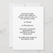 ゴルフ選手の日付パーティーをボールで保存 セーブザデート (裏面)