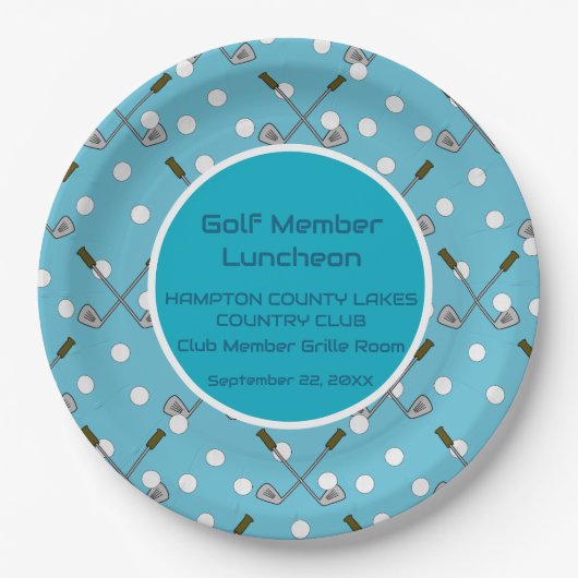 ゴルフ部材カスタムパーティー紙プレート ペーパープレート (正面)