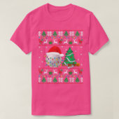ゴルフ醜いクリスマスセーターゴルフプレーヤークリスマスライト Tシャツ (デザイン正面)