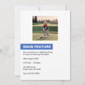 ゴルフ雑誌カバーフォトボーイバースデーパーティー 招待状 (裏面)