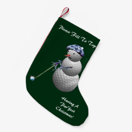 ゴルフ雪だるまクリスマス スモールクリスマスストッキング