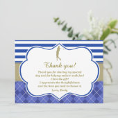 ゴルフ青い金ゴールドのサンキューカードの誕生会 サンキューカード (スタンド正面)