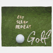 ゴルフ食べのスリープゴルフのレピートとグリーンのゴルフボール フリースブランケット (正面(横))