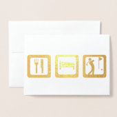 ゴルフ食べファナティックのためのスリープゴルフ 箔カード (封筒付き正面)