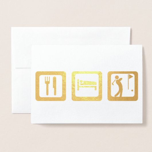 ゴルフ食べファナティックのためのスリープゴルフ 箔カード (封筒付き正面)