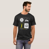 ゴルフ食べ中毒者のスリープゴルフ繰り返し生活 Tシャツ (正面フル)
