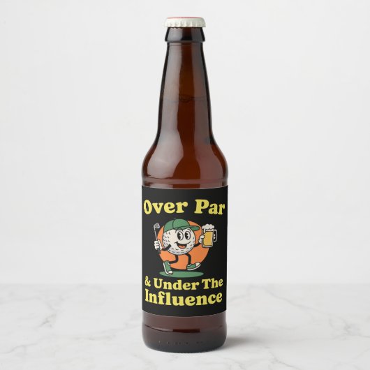 ゴルフ飲み会はオーバーパーの愉しみ ビールラベル (正面)