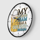 ゴルフ飲むチーム ラージ壁時計 (傾斜)