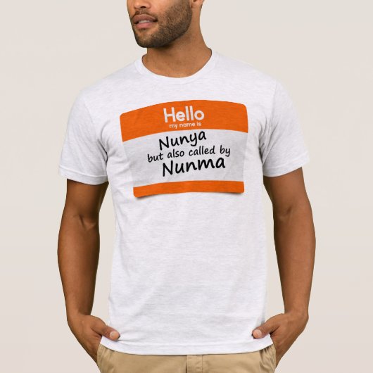 ゴルフ駐車場プロトコル 私の名前はNunya & Nunma Tシャツ (正面)