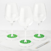 ゴルフ鮮やかグリーンパターンスポーツワインマーカー ワイングラスタグ (セット)