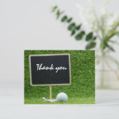 ゴルフ黒板にゴルフボールを付けてありがとう ポストカード (スタンド正面)