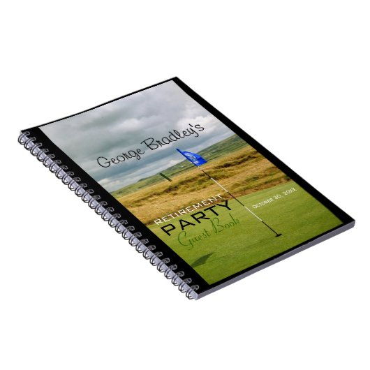 ゴルフ1つのパーソナライズな退職パーティーの来客名簿 ノートブック (右側)