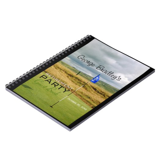 ゴルフ1つのパーソナライズな退職パーティーの来客名簿 ノートブック (左側)