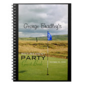 ゴルフ1つのパーソナライズな退職パーティーの来客名簿 ノートブック (正面)