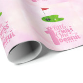 ゴルフ1歳のゴルファー1年の誕生日ピンク ラッピングペーパー (ロールコーナー)