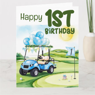 ゴルフ1歳のゴルフ選手の誕生日1年 カード