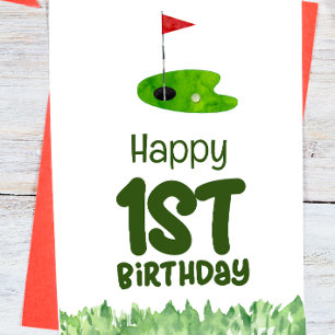 ゴルフ1歳のゴルフ選手の誕生日1年 カード