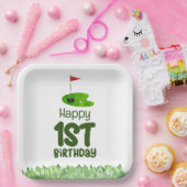 ゴルフ1歳のゴルフ選手の誕生日1年 ペーパープレート (パーティー)