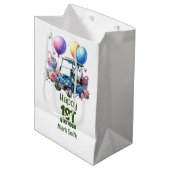 ゴルフ1歳のゴルフ選手の誕生日1年 ミディアムペーパーバッグ (正面アングル)