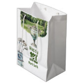 ゴルフ1歳のゴルフ選手の誕生日1年 ミディアムペーパーバッグ (正面アングル)