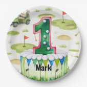 ゴルフ1歳のゴルフ選手1歳の誕生日の第1位 ペーパープレート (正面)