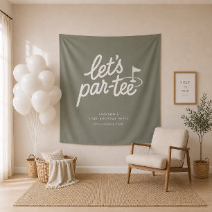 ゴルフ1歳の誕生日バナー Let's Par-tee タペストリー