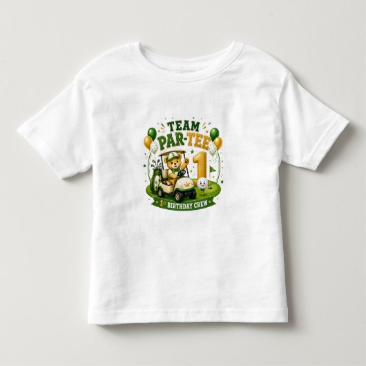ゴルフ1歳の誕生日パーティー トドラーTシャツ (正面)