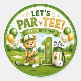 ゴルフ1歳の誕生日パーティー ラウンドシール
