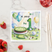 ゴルフ1歳の誕生日1年ゴルファー名付き スタンダードランチョンナプキン (インサイチュ)