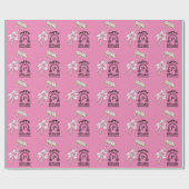 ゴルフ1歳の誕生日1歳の女の子のピンク ラッピングペーパー (フラット)