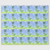 ゴルフ1歳の誕生日1歳の恐竜がゴルフをしている ラッピングペーパー (フラット)
