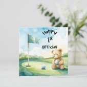 ゴルフ1歳の誕生日 おめでとう ゴルファー カード (スタンド正面)