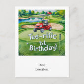 ゴルフ1歳の誕生日 ゴルファー  が1歳に ポストカード (正面)