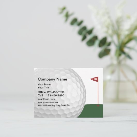 ゴルフ18穴のデザイン 名刺 (スタンド正面)