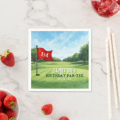 ゴルフ1st誕生日パーティーホールインワン スタンダードカクテルナプキン (インサイチュ)