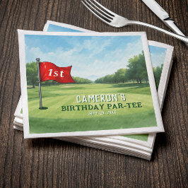 ゴルフ1st誕生日パーティーホールインワン スタンダードカクテルナプキン