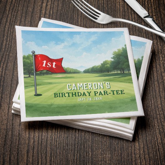 ゴルフ1st誕生日パーティーホールインワン スタンダードカクテルナプキン