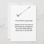 ゴルフ1st誕生日ベビーガールの日付を保存 招待状 (裏面)