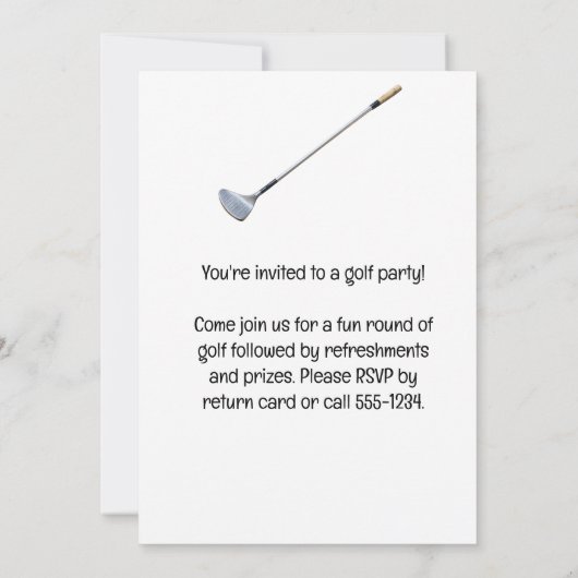 ゴルフ1st誕生日ベビーガールの日付を保存 招待状 (裏面)