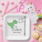 ゴルフ1st誕生日恐竜ゴルフLET's tee ペーパープレート (パーティー)