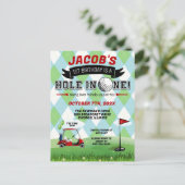 ゴルフ1st誕生日招待状 インビテーションポストカード (スタンド正面)