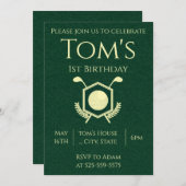 ゴルフ1st誕生日 招待状 (正面/裏面)