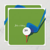 ゴルフ30歳の誕生日-まだスウィング！ 招待状 (正面/裏面)