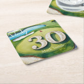 ゴルフ30歳の誕生日 スクエアペーパーコースター (アングル)