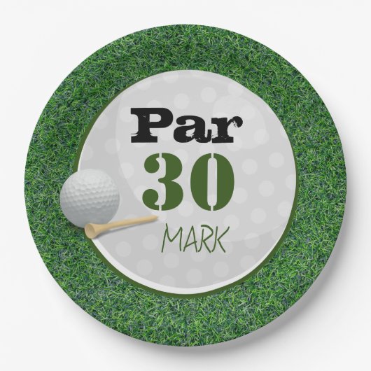 ゴルフ30thバースデーパーティー30歳パーティー ペーパープレート (正面)